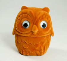 Owl pendant necklace purple enamel on metal with keepsake box