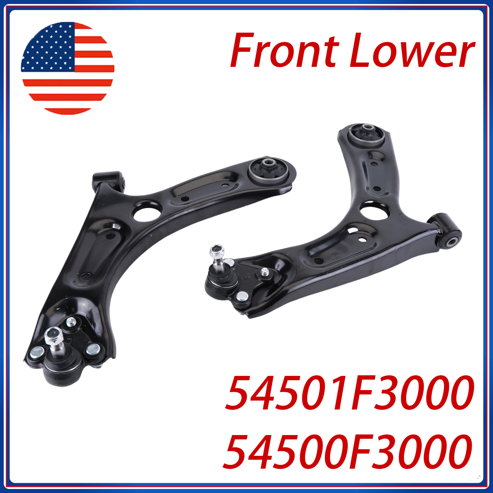 2PC 17-20 Hyundai Elantra Front Lower Control Arms with Ball Joints 54500F3000