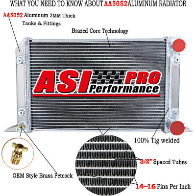ASI 4 Row Aluminum Radiator For VW Scirocco Pro Stock Style