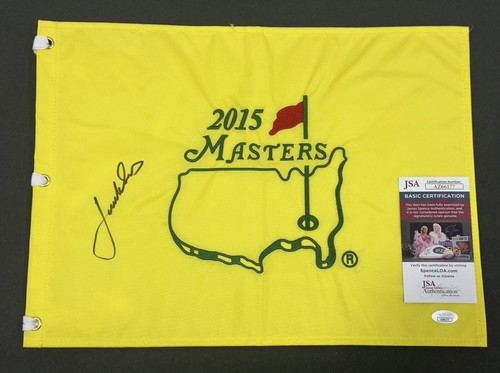 Jordan Spieth signiert 2015 Masters Golf Flagge handsigniertes Auto ~ JSA COA