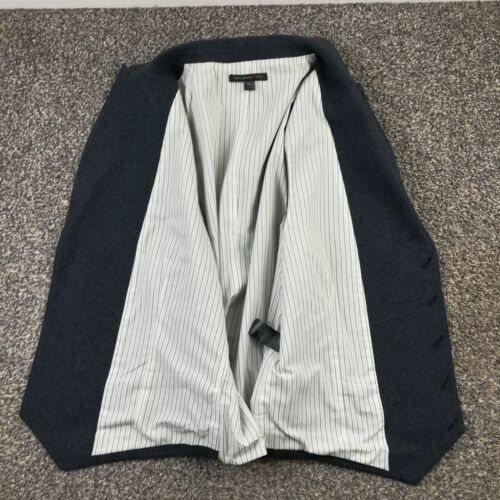 John Varvatos USA Vest Waistcoat Wool Double Breasted Striped Gray Blue Mens 46 - Picture 4 of 10