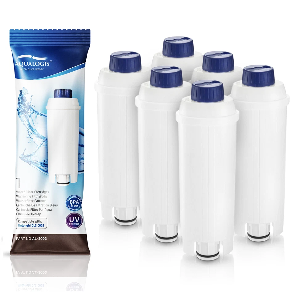 6x Water Filter For Delonghi Coffee Machine DLSC002 5513292811 Descaler 1000ml - Image 2 of 4