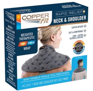 COPPER FIT Neck and Shoulder - Weighted Hot and Cole Wrap - Unisex - no cords