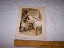 Antique Book Illustration SICK BED GIRL DOLL Estate Find Unknown Source
