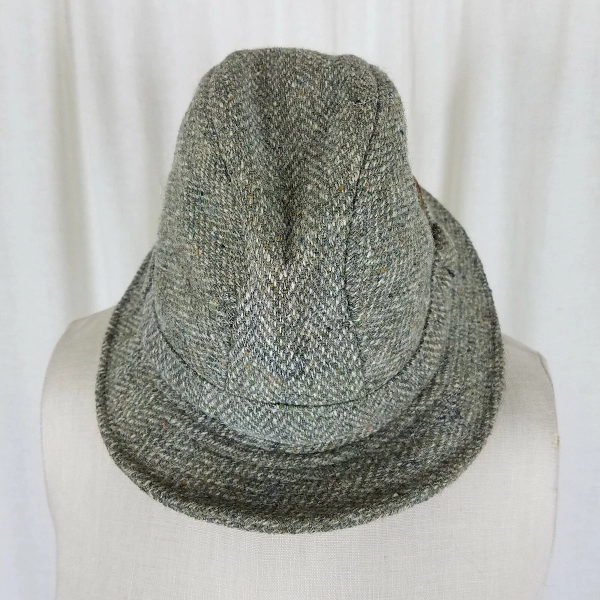 Vintage Donegal Tweed Wool Irish Walking Hat Mens Size 6 7/8 56 Trilby ...