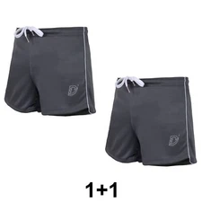 2 Pack: DEFY NEW MENS WORKOUT GYM SPORTS RUNNING CASUAL FITNESS SHORTS GRAY