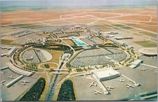 NEW YORK INTERNATIONAL AIRPORT (JFK) Postcard "Terminal City" Artist's View 1960