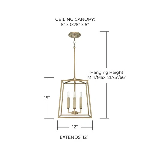 Capital Lighting 537641 Thea 4 Light 12"W Taper Candle Pendant - Picture 3 of 15