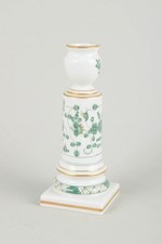 Meissen, Germany. Elegant 'Green Indian' porcelain candlestick. Mid-20th century