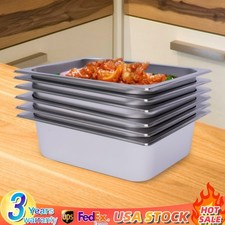 Food Pan 6 Pack Half Size 4" Deep Stainless Steel Steam Table Pans Hotel Buffet