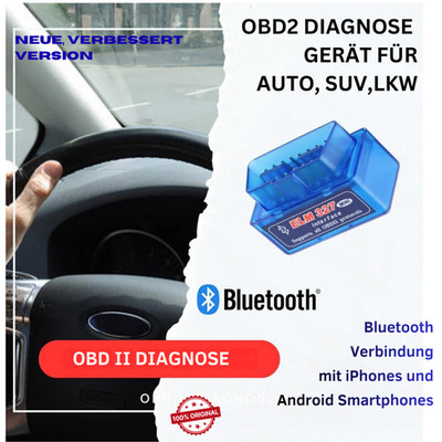 OBD2 Diagnosegerät Bluetooth Adapter Stecker Scanner Auto für Android und iPhone