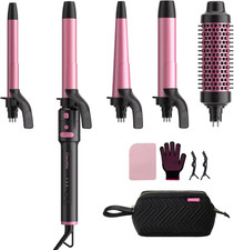 5-in-1 Automatic Curling Iron Set with Dual Voltage and Ceramic Coating