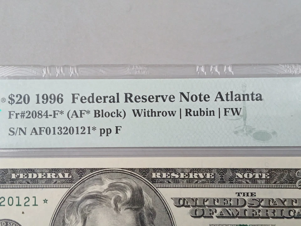 PMG $20 1996 Federal Reserve Atlanta Star fr2084-F* 65 EPQ Twenty Dollar Bill - Image 3 of 4