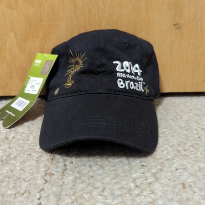 FIFA World Cup 2014 Brazil Hat Mens One Size Adjustable Black NWT Deadstock MLS