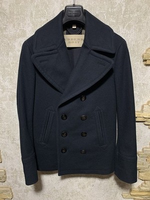 Burberry Brit Men's Wool Cashmere Double Breasted Peacoat Size XS