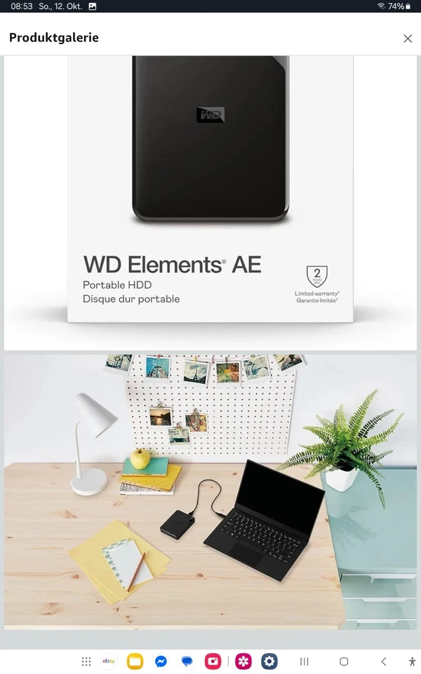 WD Elements Portable externe Festplatte 5 TB (mobiler Speicher, USB - Bild 2 von 4