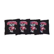 Cornhole Bags Wisconsin Badgers Black ACA Regulation Durable Duck Cloth