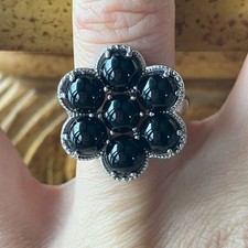 Black Onyx Sterling Silver Ring Size 6