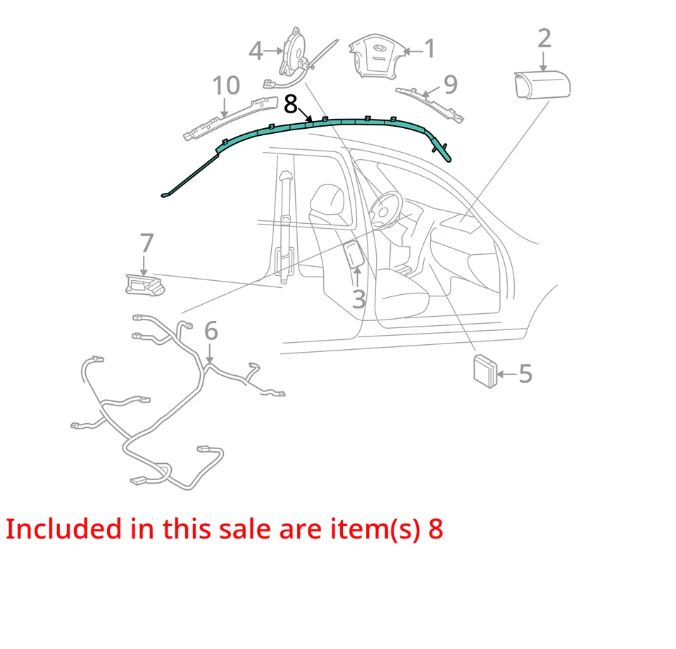 Подходит для 2004 2005 2006 KIA AMANTI передняя левая водительская занавеска на крышу подушка безопасности от оригинального производителя чек✅ - Изображение 4 из 4