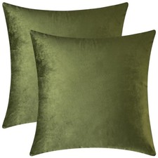 Decorative Throw Pillow Covers, Velvet Cushion Covers, Solid Throw Pillow Cas...