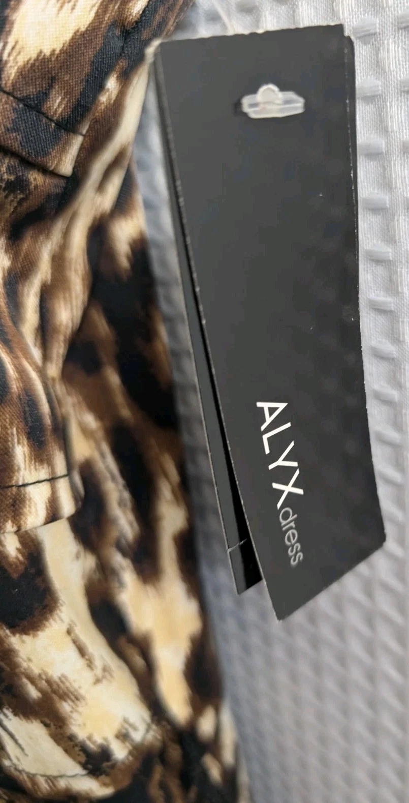 Abito ALYX stampa leopardata vestito senza maniche linea A nuovo con etichetta taglia 14 senza cintura