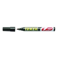 Texta Permanent Marker Schwarz Trocknet Sofort, Wasserfest, Xylolfrei, Ungiftig