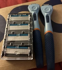 Dollar Shave Club | Razor Handle (2 Pack) Blue | With 6 Blade Extra Close (4)