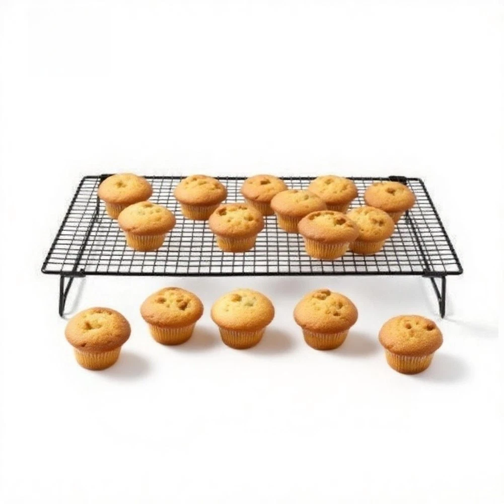 Cake Cooling Rack Non-stick Coating Iron Construction Space-saving Storage