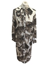 H&M CONSCIOUS Actual Leopard Print Semi Sheer Shirt Dress U.K. 10