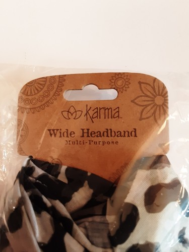 Nueva diadema ancha Karma multiusos patrón de leopardo blanco y negro - Imagen 2 de 4