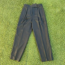 Vintage 80s Escada Margaretha Ley 100% Wool Black Trousers Size 29x30
