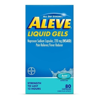 Aleve Liquid Gels Naproxen Sodium Pain Reliever/Fever Reducer,80ct