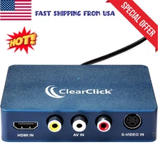 1080P Video to USB Capture Device for VHS VCR DVD HDMI AV Live Streaming