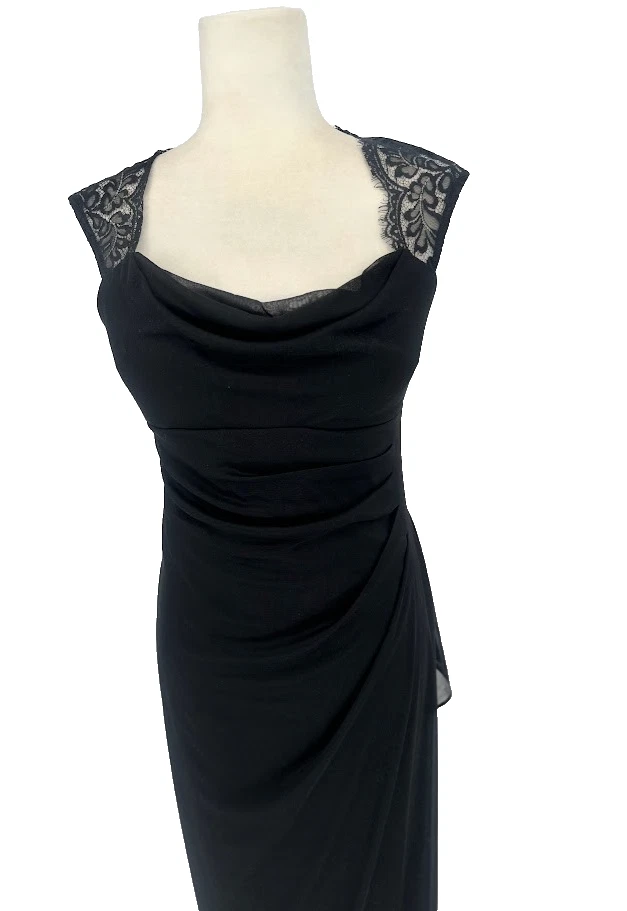 Maxi Vestido Scarlett Oscuro Romántico Bruja Capricho Negro Noche Formal Talla 6 Foto 2 de 4