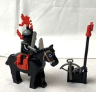 LEGO Black Knight 6009 Castle Complete Except Brown Lance Replaced w/Black Lance