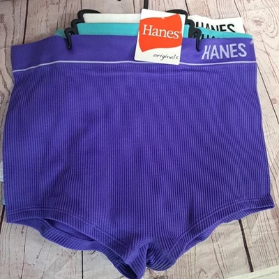 Hanes Originals Women's Underwear Seamless Rib Boyfit Panties, 3-pack XL - Image 1 of 4