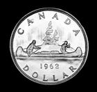 1962 $1 silver coin that is UNC in mint cellophane slight toning but gorgeous