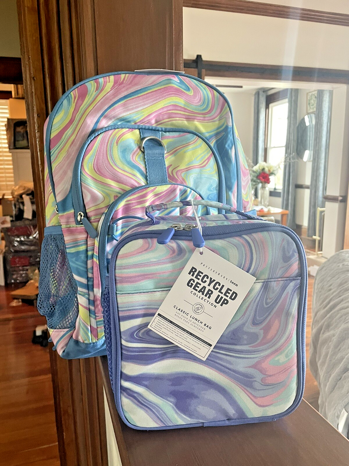 PONY Zaino GRANDE Pottery Barn scuola Disney + borsa pranzo regalo festa adolescente bambino.