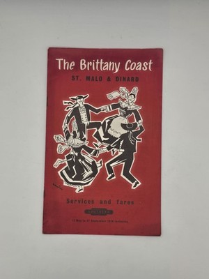 1958 British Railways Bretagne Küste St Malo Dinard Dienstleistungen & Tarife Broschüre