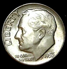 1955-P 10C Roosevelt Dime BU 90% Silver 26owt0306-2