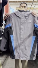The North Face Boys L/G 14/16 Gray Blue Black Full Zip Hooded Jacket