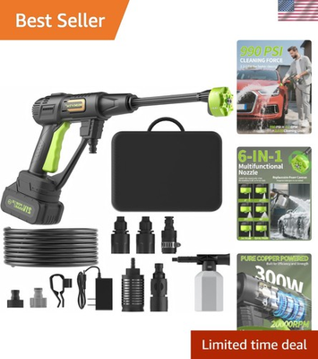 #ad Lightweight 990 PSI Cordless Power Washer with 23FT High Elastic Hose amp; Charger $122.99