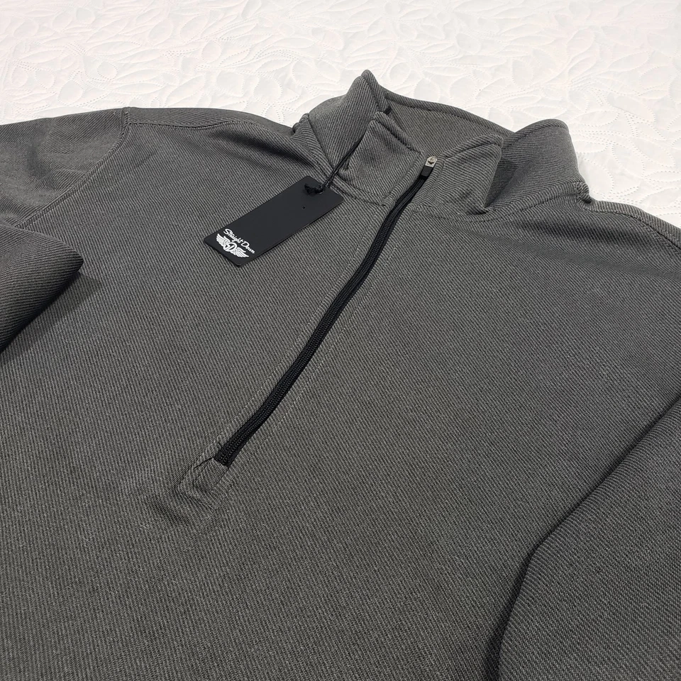 Nuevo con etiquetas Suéter Pullover Grant 1/4 Cremallera Para Hombre Mediano 'Negro' Gris Golf Foto 3 de 4