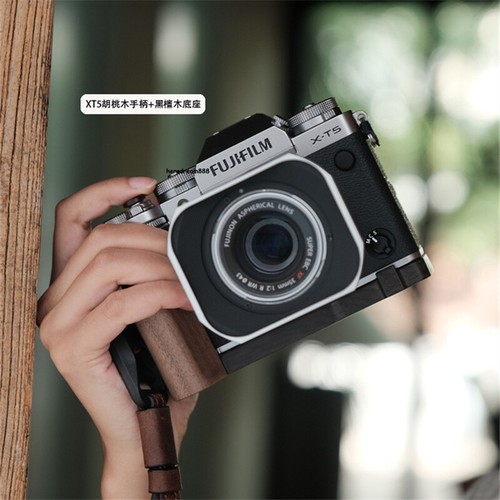 Wooden Grip+ Base For Fujifilm X-T5 Camera Handmade Insert Ultra Light 55g - Picture 16 of 24