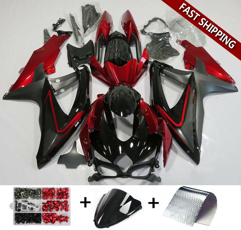 Fairing Injection Plastic Kit Matt Red Fit Suzuki GSXR600/750 2008-2010 SF RM6 item image