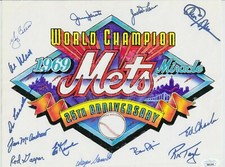 1969 NY METS SIGNED PRINT BERRA KRANEPOOL GROTE JONES CHARLES TAYLOR WEIS +6 JSA
