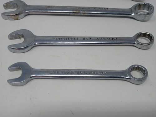 Vintage Armstrong Combination Wrenches 4 Pieces 3/8", 1/2", 11/16" & 3/4" USA - Picture 2 of 9