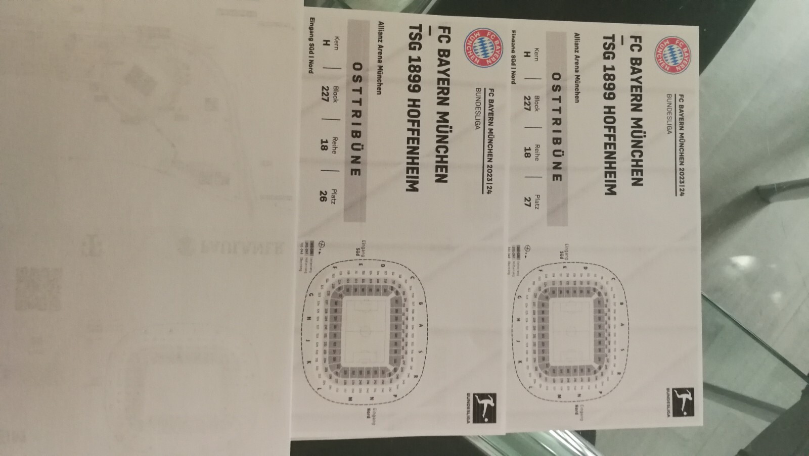 2 Tickets FC Bayern München TSG 1899 Hoffenheim / 12.01.2024