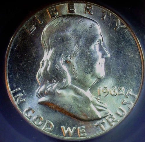 1962-D  FRANKLIN HALF DOLLAR  MS63 90% SILVER