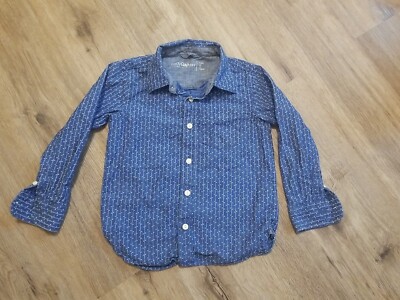 Baby Gap Button Blue Down Shirt Toddler Size 5 Long Sleeve